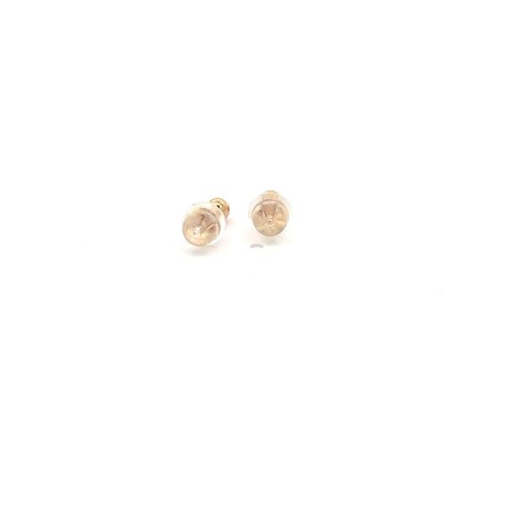 14K Gold Earrings Stud Ball Tiny 3mm Silicone Covered Backings - Picture 5 of 6
